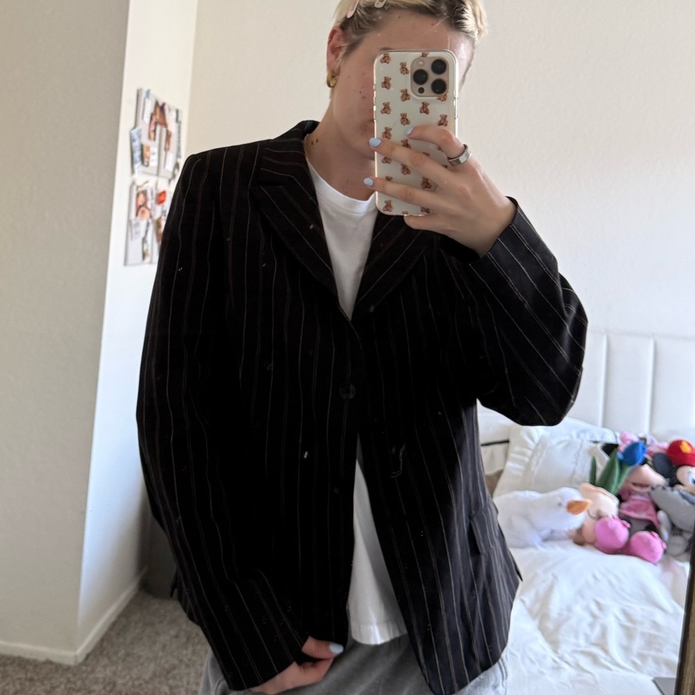 Black Pinstripe Blazer